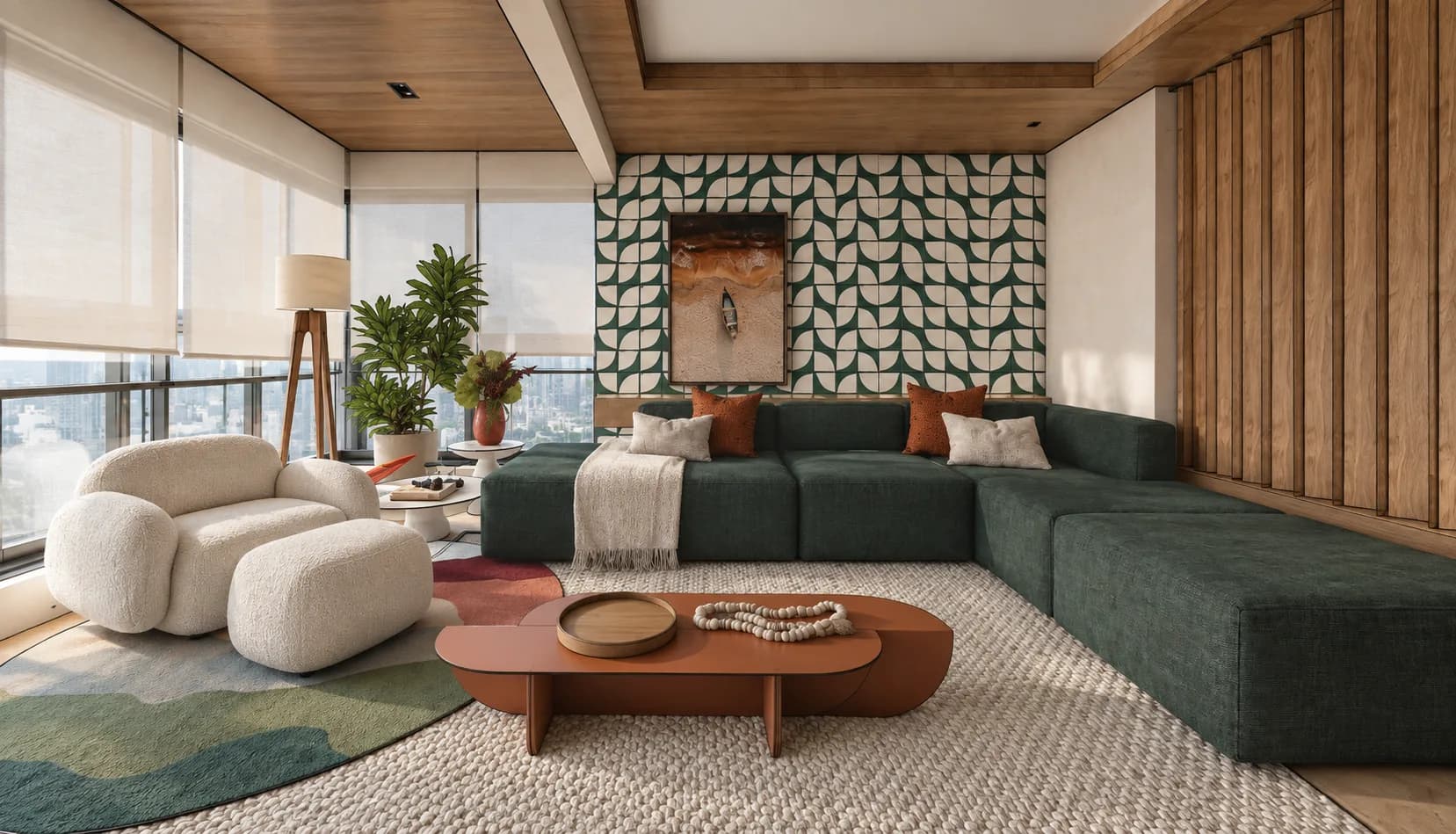 Comparativo entre uma imagem do projeto e do apartamento reformado e pronto
